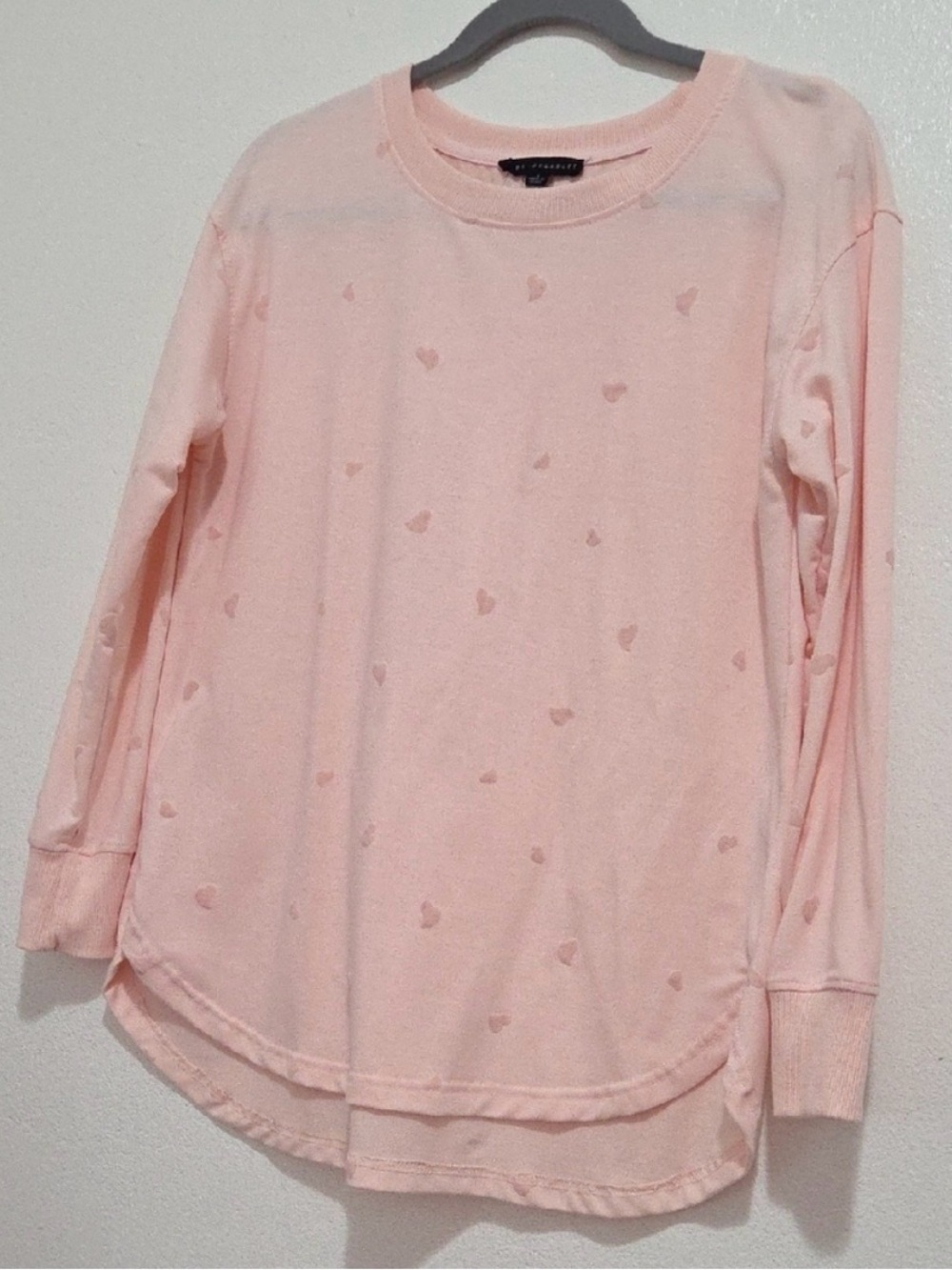 Jane + Delancey Cream Heart Print Hi-Low Sweatshirt